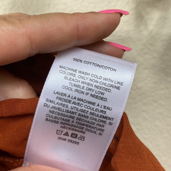 •express• Pumpkin Spice {twist hem} Puff Sleeved [burnt orange] NWOT T-Shirt - Picture 9 of 10